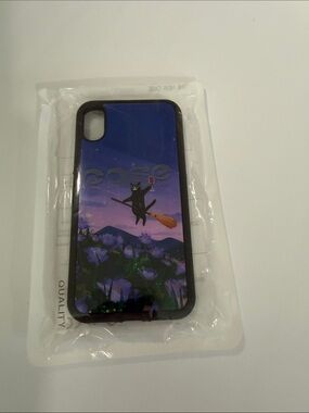 Purple Floral Witch Cat Phone Case - Protective Cover